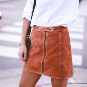 TopShop Genuine Leather/Suede Skirt